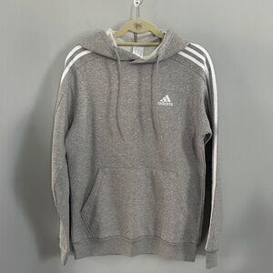 Adidas Essentials Fleece Striped Pullover Hoodie Size Small